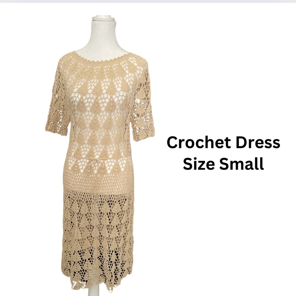 Crochet Midi Dress - Boho Chic swimsuit cover